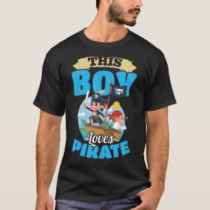 Pirate Kinder Toddler Deze jongen houdt van Pirate T-shirt