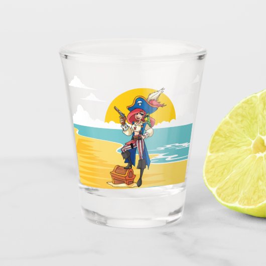 Pirate lady Treasure shot glass Shot Glas (Voorkant)
