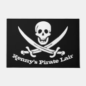 Pirate Lair Personalized Skull and Cutlasses Deurmat (Voorkant)