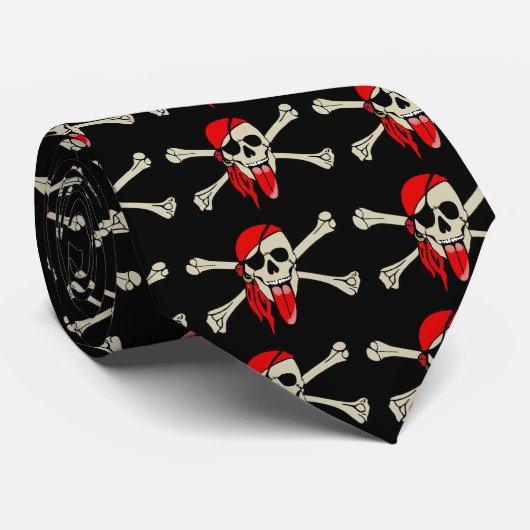 Pirate Laurent Drapeau met extra lange tong Stropdas (Opgerold)