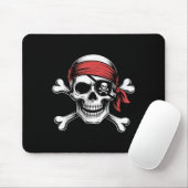 Pirate Lazy Skull Bandana Halloween Kostuum Mannen Muismat (Met muis)
