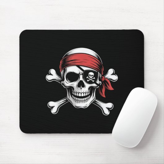 Pirate Lazy Skull Bandana Halloween Kostuum Mannen Muismat (Met muis)