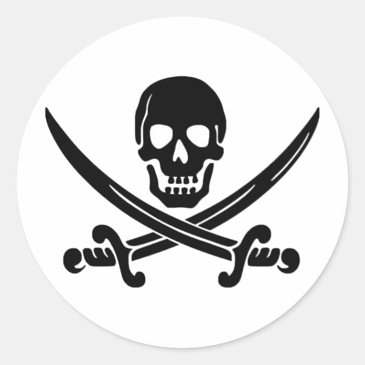 Pirate Logo Ronde Sticker (Voorkant)
