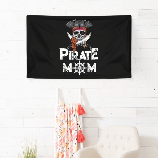 Pirate Ma Jolly Roger Skull & Crossbones Flag Spandoek (Insitu)