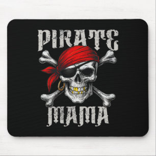 Pirate Mama Jolly Roger Vlag en schedel crossbones Muismat