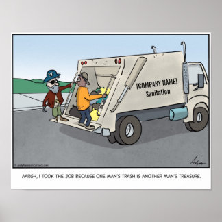 Pirate man cartoon gepersonaliseerd poster