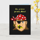 Pirate Man Funny Obtenez Bien Carte de voeux Modèl (Fleur jaune)