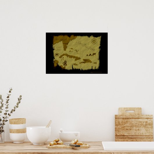 Pirate Map #1 Poster (Keuken)