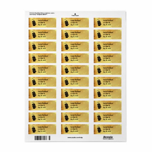 Pirate Map Adresetiketten Etiket (Full Sheet)