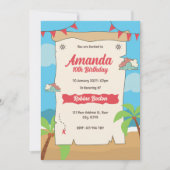 Pirate Map Invitation Anniversaire de enfant (Devant)