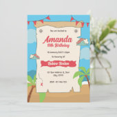 Pirate Map Invitation Anniversaire de enfant (Debout devant)