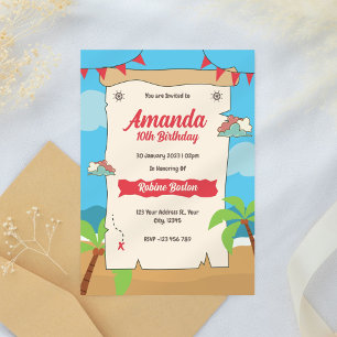 Pirate Map Invitation Anniversaire de enfant