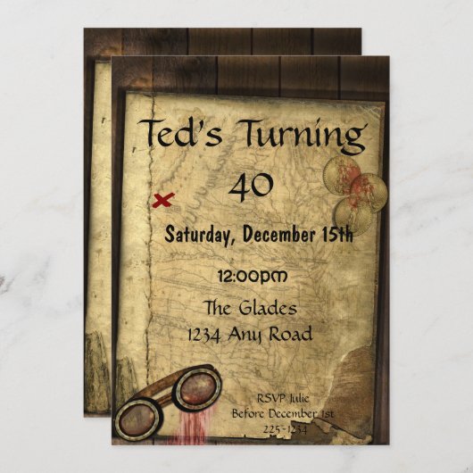 Pirate Map Kaart (Voorkant / Achterkant)