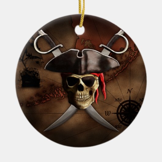 Pirate Map Keramisch Ornament (Voorkant)