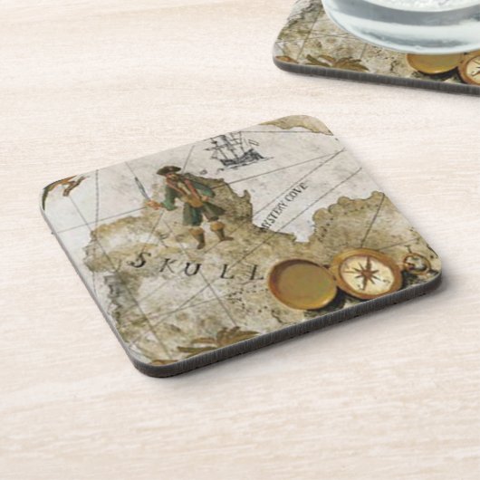 Pirate Map Onderzetters (Linkerzijde)