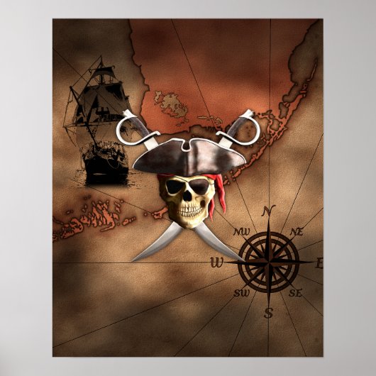 Pirate Map Poster (Voorkant)