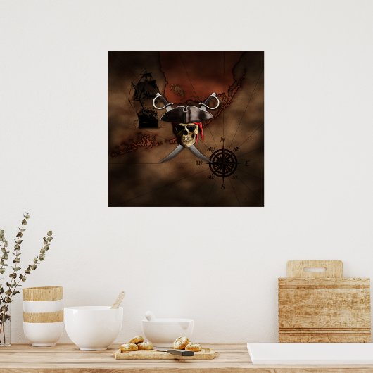 Pirate Map Poster (Keuken)