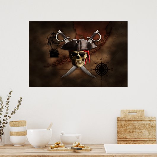 Pirate Map Poster (Keuken)