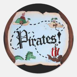 Pirate Map Ronde Sticker