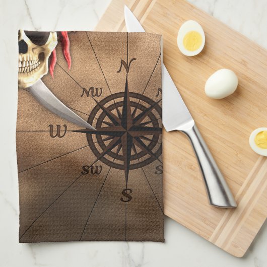 Pirate Map Theedoek (Quarter Fold)