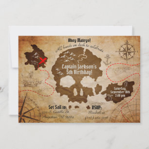 Pirate Map Uitnodiging