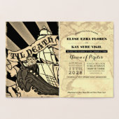 Pirate Mariage Gold Foil Passeport Carte Foil (Intérieur)