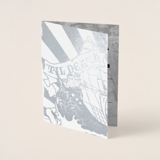 Pirate Mariage Silver Foil Passeport Carte Foil (Devant)