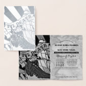 Pirate Mariage Silver Foil Passeport Carte Foil (Affichage)