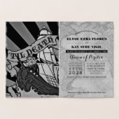 Pirate Mariage Silver Foil Passeport Carte Foil (Intérieur)