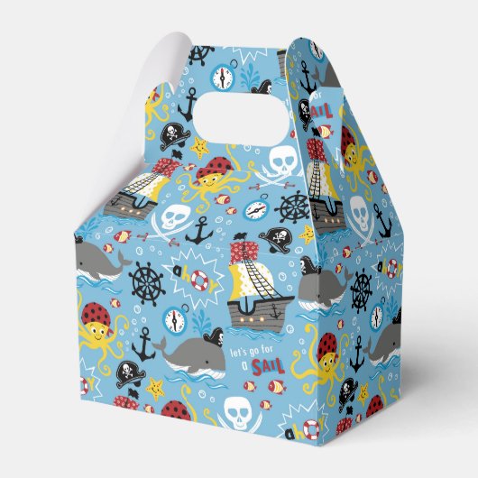 Pirate Marine Life Favor Box Bedankdoosjes (Voorkant Zijde)