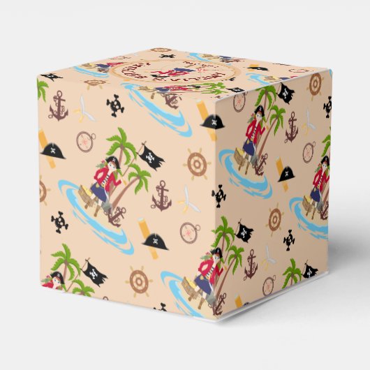 Pirate Meisje Schatkaart Leuk Verjaardagsfeest Bedankdoosjes (Achterkant)