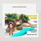 Pirate meisje thema eiland schat tropische vogel kaart (Voorkant / Achterkant)