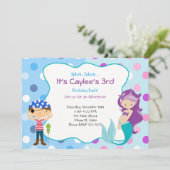 Pirate Mermaid Invitation Parti Anniversaire de en (Debout devant)