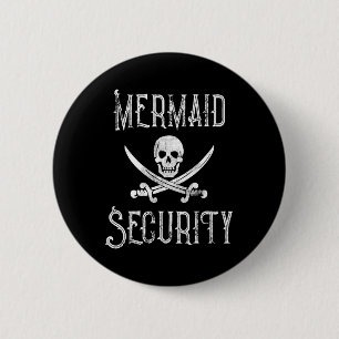 Pirate Mermaid Security Merman Protectors Ronde Button 5,7 Cm