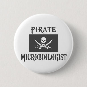 Pirate Microbioloog Ronde Button 5,7 Cm