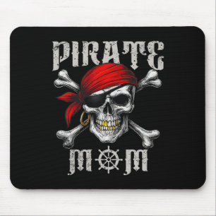 Pirate Mom Jolly Roger Vlag en schedel Crossbones  Muismat