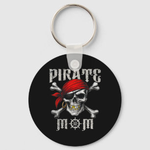 Pirate Mom Jolly Roger Vlag en schedel Crossbones  Sleutelhanger