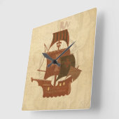 Pirate Mystery Ship Vierkante Klok (Hoek)