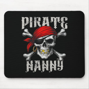 Pirate Nanny Jolly Roger Vlag en schedel crossbone Muismat