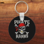 Pirate Nanny Jolly Roger Vlag en schedel crossbone Sleutelhanger (Voorkant)
