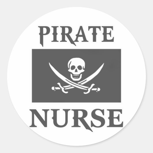 Pirate Nurse Ronde Sticker (Voorkant)