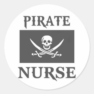 Pirate Nurse Ronde Sticker