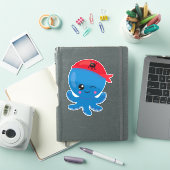 Pirate Octopus, Cute Octopus, Little Octopus Sticker (iPad Cover)