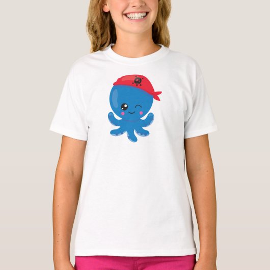 Pirate Octopus, Cute Octopus, Little Octopus T-shirt (Voorkant)