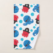 Pirate Octopus, Motif de pieuvre, Animaux de mer (Serviette à main)