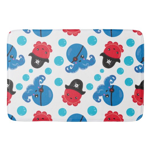 Pirate Octopus, Octopus Pattern, Zee Animals Badmat (Voorkant)