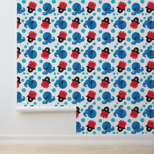 Pirate Octopus, Octopus Pattern, Zee Animals Behang