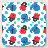 Pirate Octopus, Octopus Pattern, Zee Animals Bier Onderzetter (Voorkant)