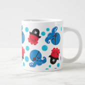 Pirate Octopus, Octopus Pattern, Zee Animals Extra Grote Beker (Rechts)