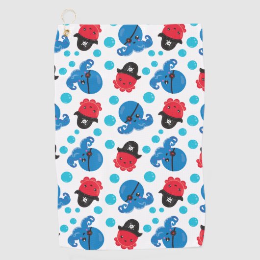Pirate Octopus, Octopus Pattern, Zee Animals Golfhanddoek (Voorkant)